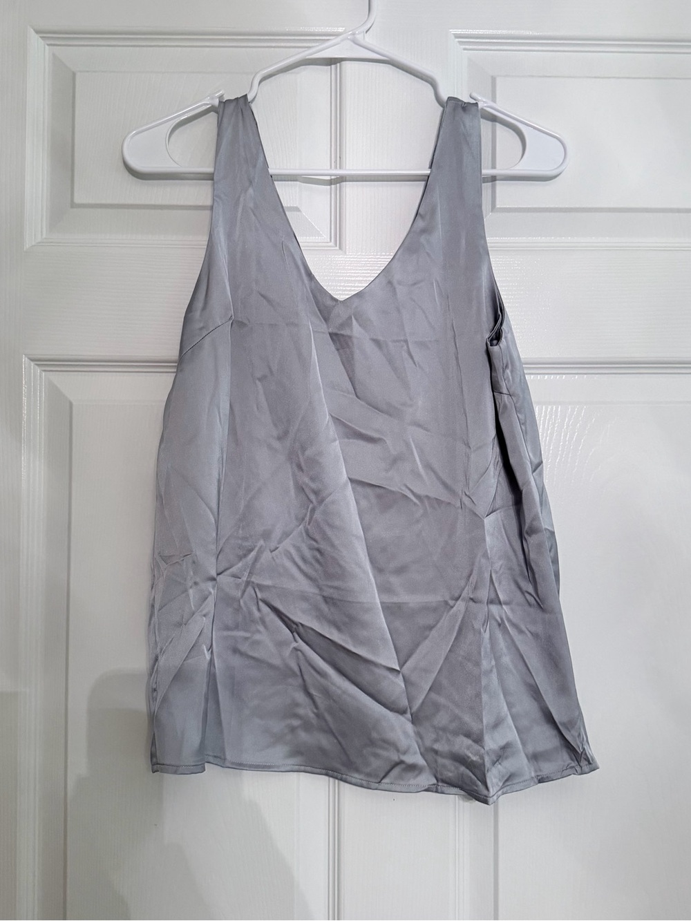 Light Gray V-Neck Satin Camisole